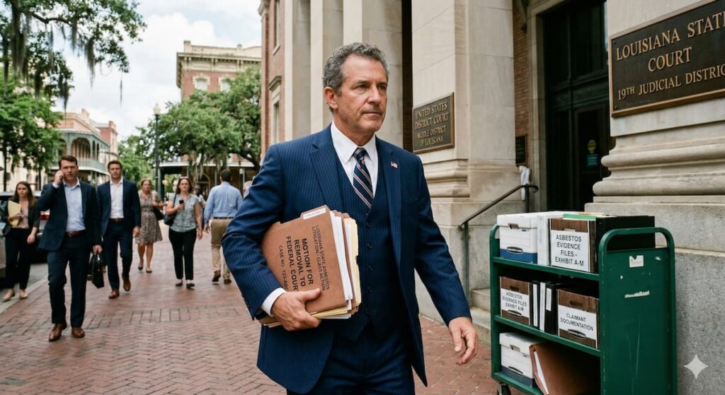 The Federal Courthouse in New Orleans, Louisiana, where asbestos lawsuits are often removed from state court.